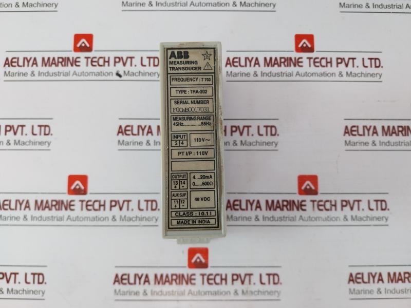 Abb Tra-202 Measuring Transducer T 703 45Hz…55Hz 110V~ 4…20 Ma 0…500Ω