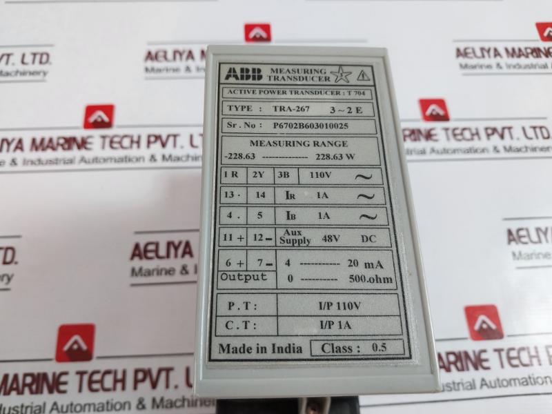 Abb Tra-267 Measuring Transducer Active Power 110V 48V Dc 4-20Ma