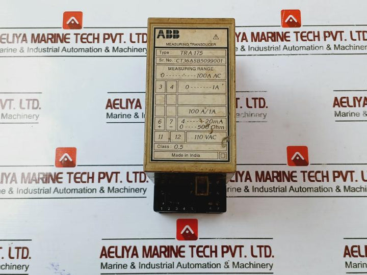 Abb Tra 175 Active/reactive Power Transducer 100A/1A , 110VAC ,0---100A AC