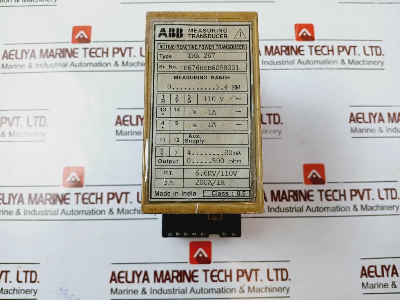 ABB TRA 267 Measuring Transducer 0...2 MW 200A/1A 0…500 OHM