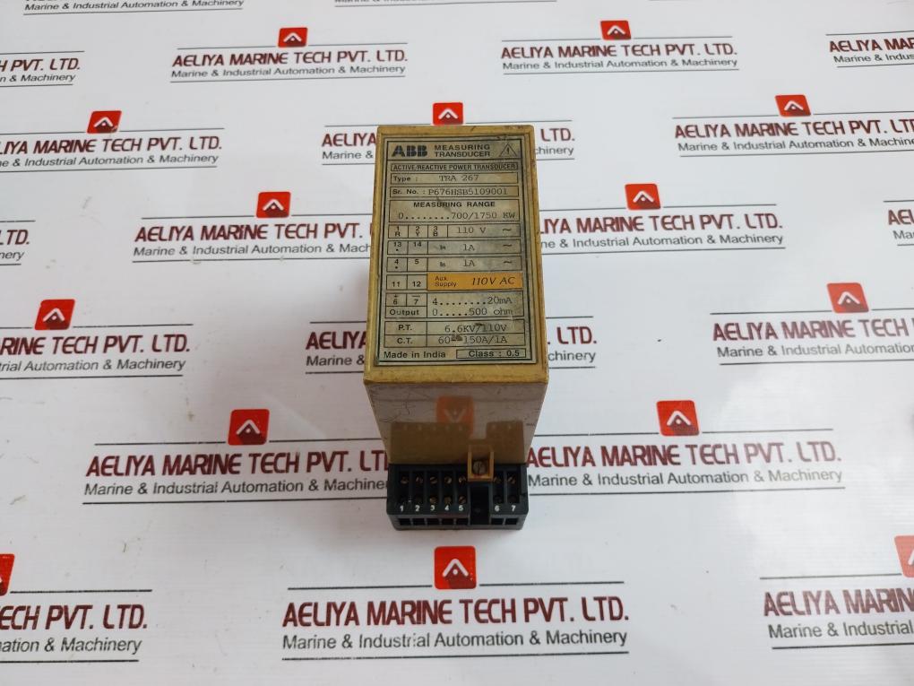 Abb Tra 267 Measuring Transducer, Active/Reactive Power, 110V Ac, 4-20Ma Output