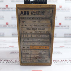 Abb Tra 267 Measuring Transducer, Active/Reactive Power, 110V Ac, 4-20Ma Output