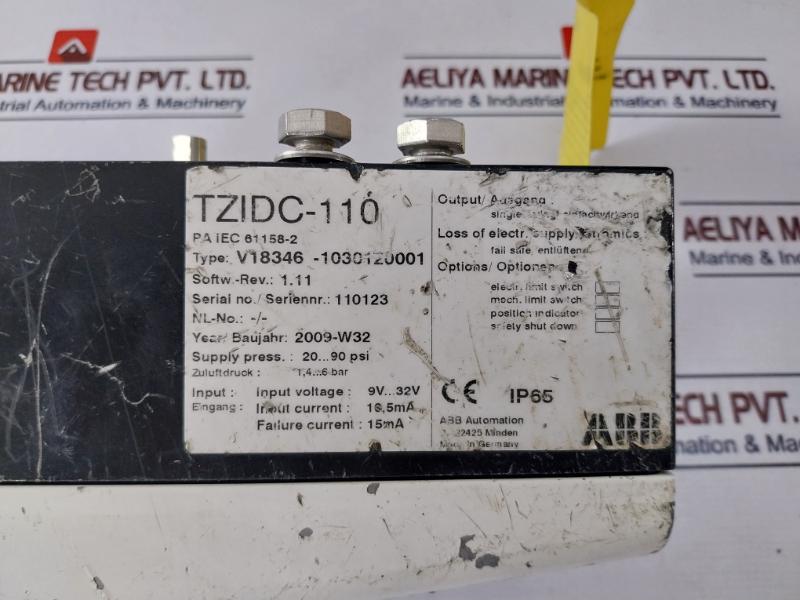 Abb Tzidc-110 Digital Electro-pneumatic Positioner V18346-1030120001 20…90 Psi