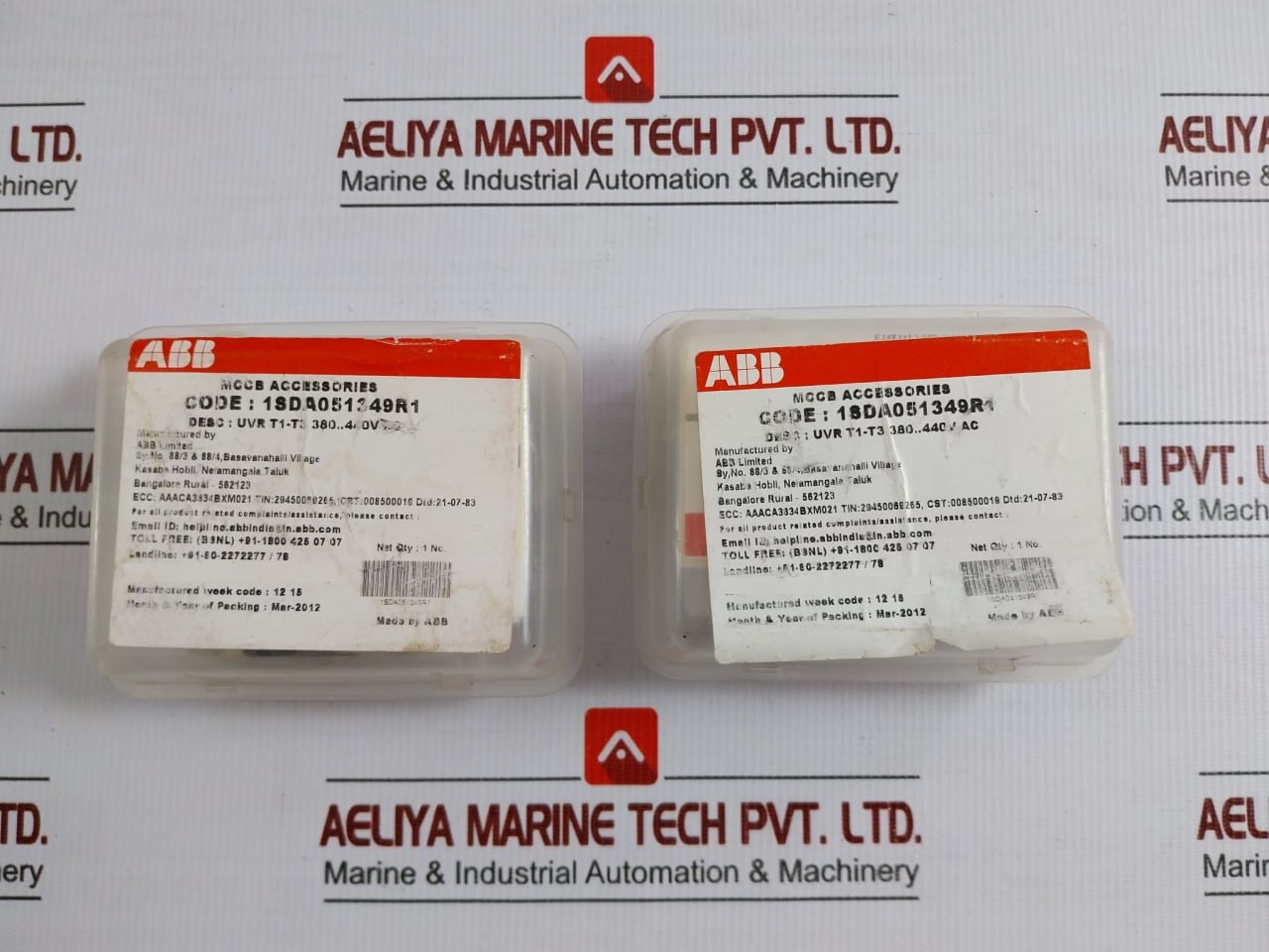 Abb Uvr Undervoltage Release Mccb Accessories 380-440Vac 50-60Hz Part No 1Sda051349R1