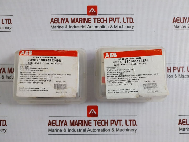 Abb Uvr Undervoltage Release Mccb Accessories 380-440Vac 50-60Hz Part No 1Sda051349R1