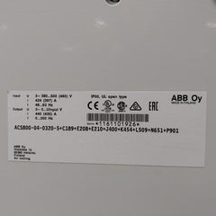 Abb Vfd Frequency Drive Acs800-04-0320-5+C189+E208+E210+J400+K454+L509+N651+P901