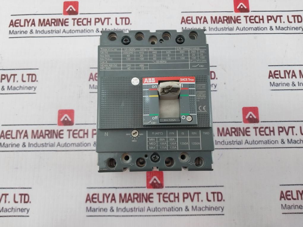 Abb Xt1c 160 Sace Tmax Circuit Breaker Fixed Three Pole