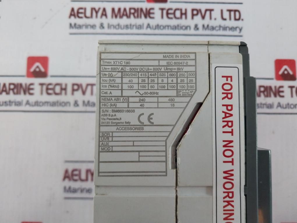 Abb Xt1c 160 Sace Tmax Circuit Breaker Fixed Three Pole