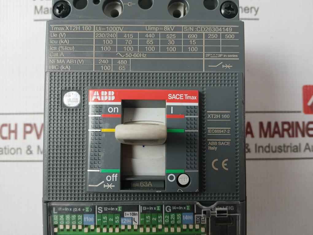 Abb Xt2H 160 Sace Tmax Xt2H 160 Industrial Fixed Front Terminals Circuit  Breaker