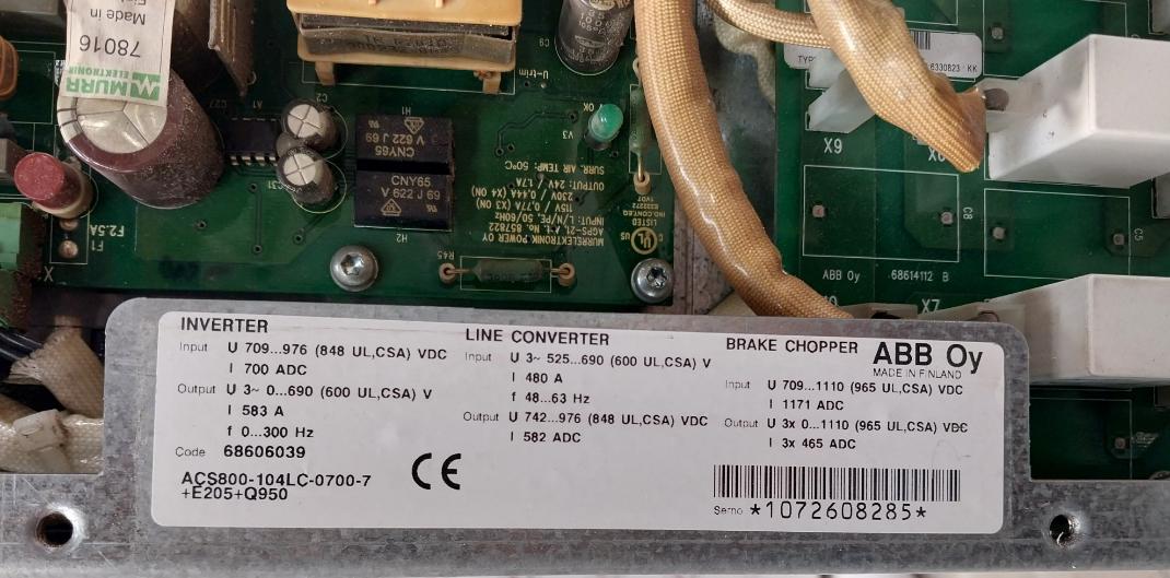 Abb 68606039 Inverter Drive Module Acs800-104Lc-0700-7+E205+Q950 709-976 Vdc.