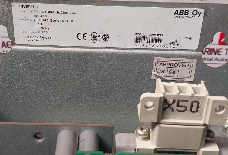 Abb Acs800-104-0145-7+F272+Q950 Inverter 12-32Vdc 50/60Hz Agps21C