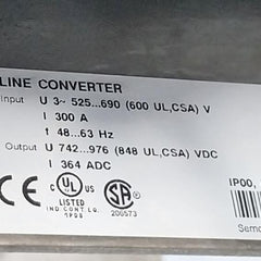 Abb Acs800-104-0440-7+E205+Q950+V991 Inverter Drive Module 709–976 Vdc 458A