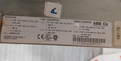Abb Acs800-104-0580-7+E205+V991 Inverter Drive Module 0–690 V Ac 486 A 0–300 Hz