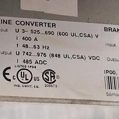 Abb Acs800-104-0580-7+E205+V991 Inverter Drive Module 68685192 709–976 Vdc.
