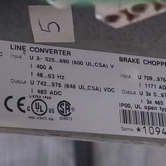 Abb Acs800-104-0580-7+E205+V991 Inverter Drive Module 68685192 709–976 Vdc Ip00.