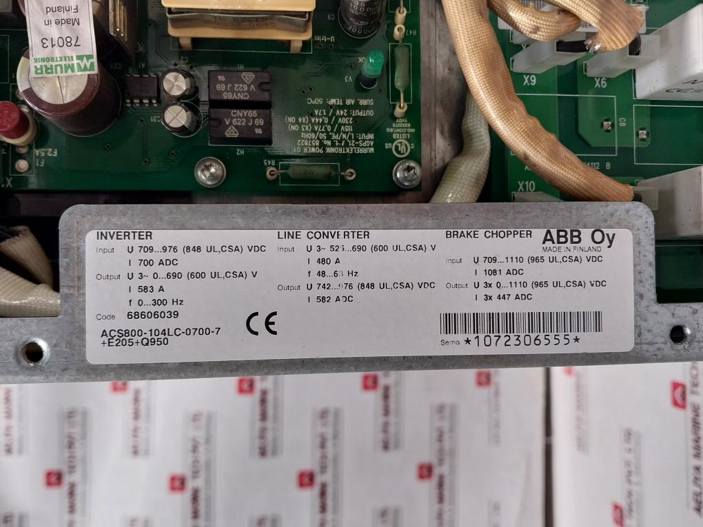 Abb Acs800-104Lc-0700-7+E205+Q950 Inverter Drive Apow-01C, Aint-14C, Agps21C