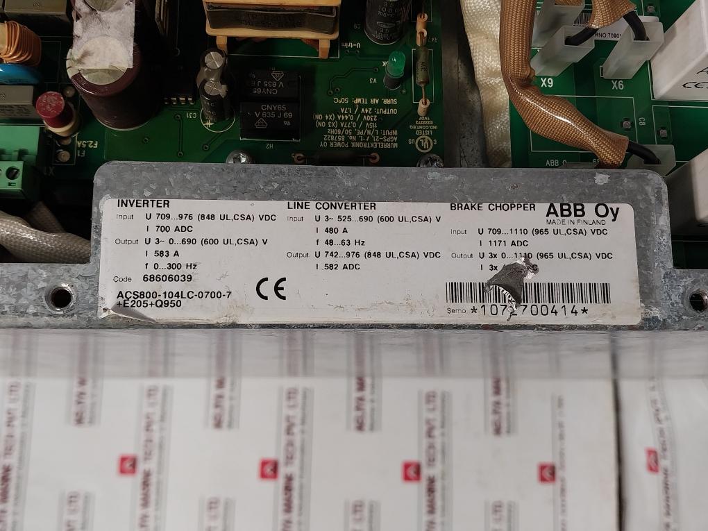 Abb Acs800-104Lc-0700-7+E205+Q950 Inverter Unit Apow-01C, Aint-14C, Agps21C