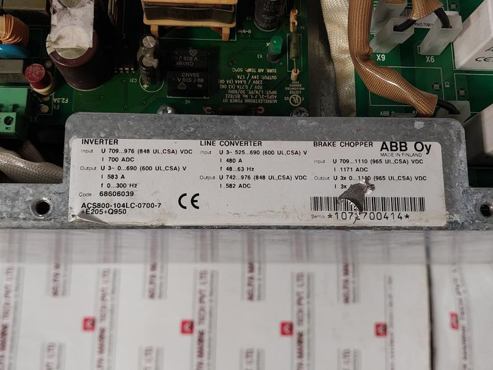 Abb Acs800-104Lc-0700-7+E205+Q950 Inverter Unit Apow-01C, Aint-14C, Agps21C