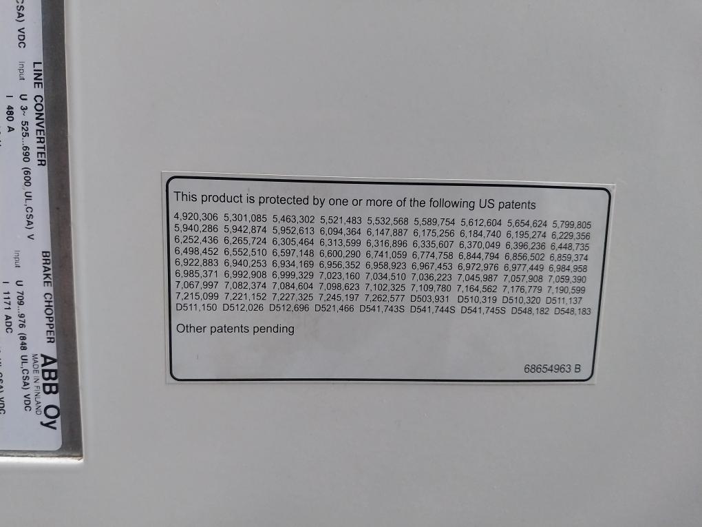 Abb Acs800-104lc-0700-7+e205+q950 Line Converter Inverter I/o Module Rev a