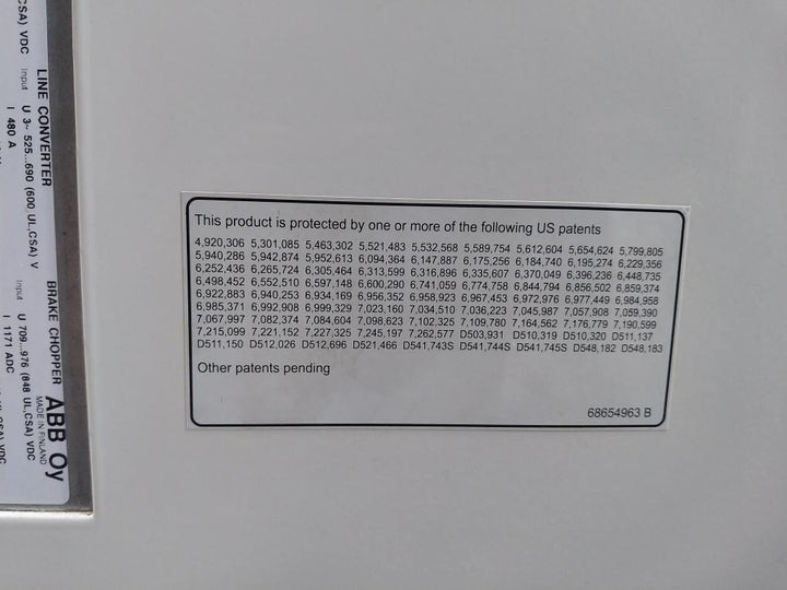 Abb Acs800-104lc-0700-7+e205+q950 Line Converter Inverter I/o Module Rev a 68654963 B