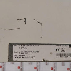 Abb Acs800-704Lc-2150-7 Drive Supply Unit 68648858 380-690V Ac 1796 A 48-63 Hz .