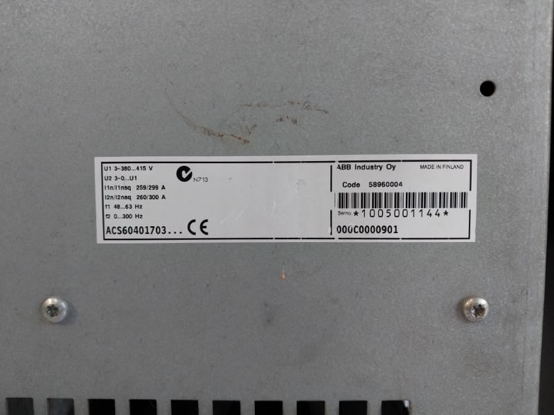 Abb Acs 600 Variable Frequency Drive B43586-s4338-q4 440 Vac 50Hz 3300 µF 650 Va