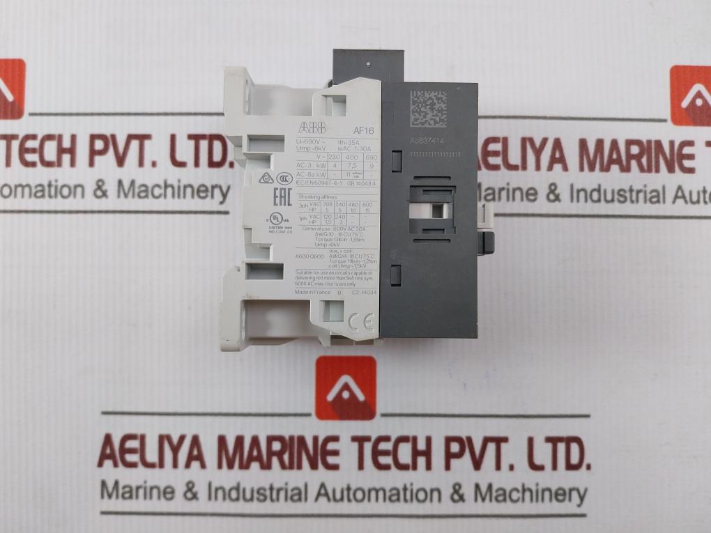 Abb Af16-30-10-14 Contactor 600Vac-30A-50/60Hz