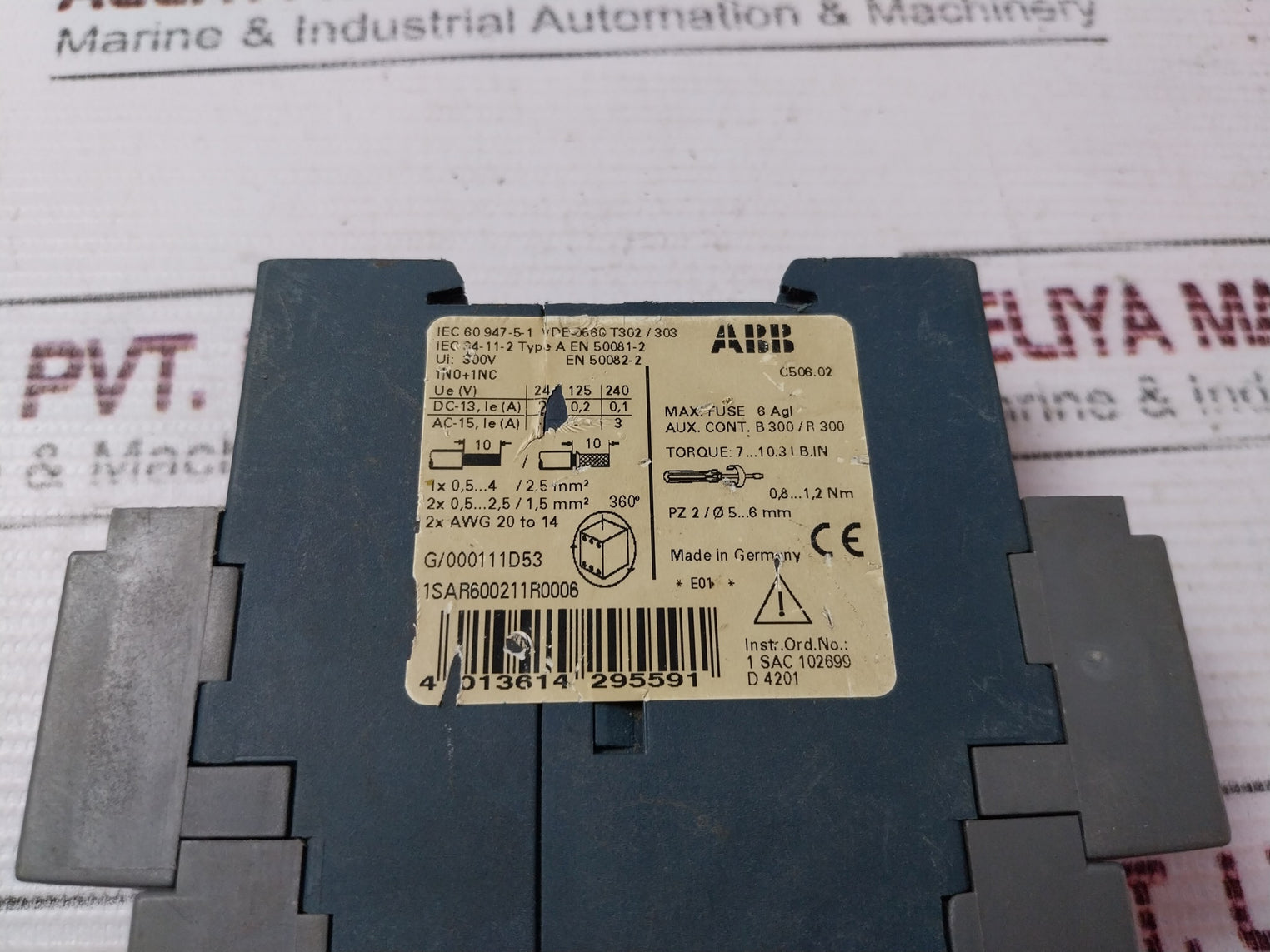 Abb C506.02 Thermistor Motor Protection Trip Unit 220-240Vac