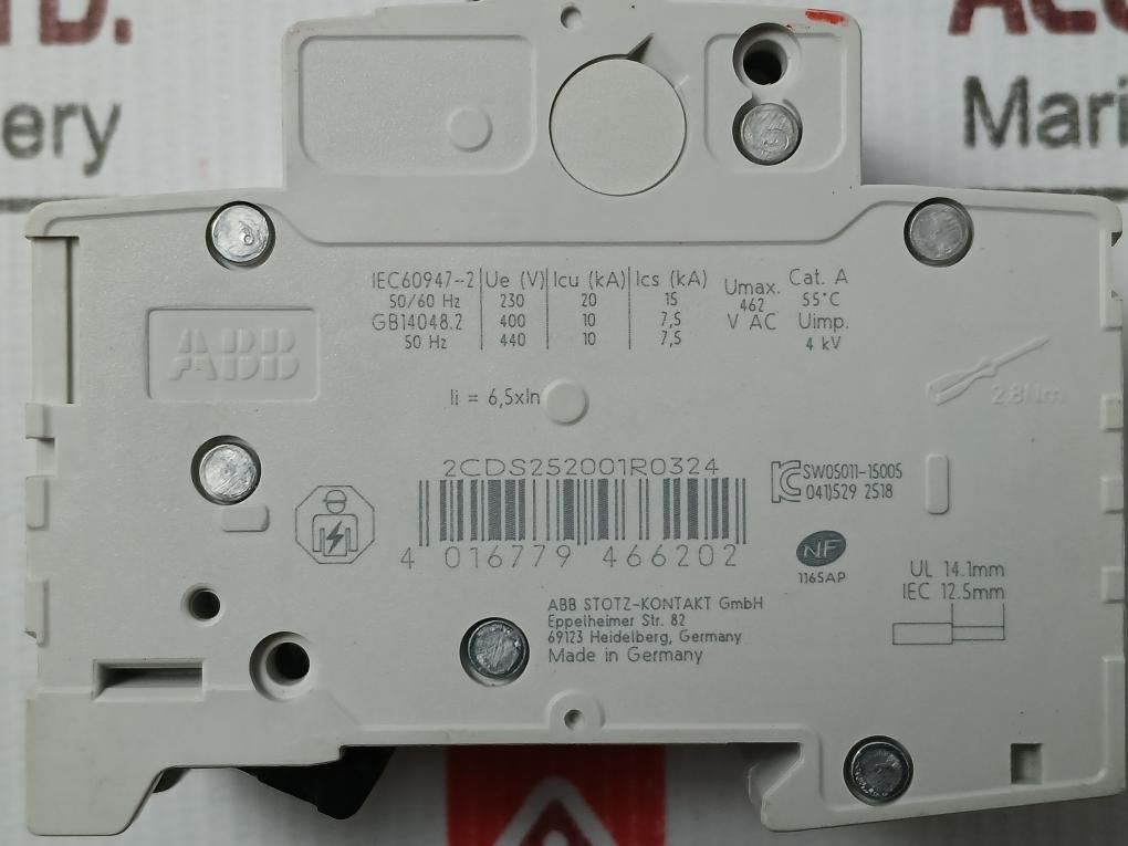 Abb S 202 C32 Miniature Circuit Breaker 32A ~400V 6Ka