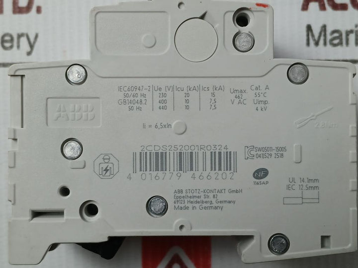 Abb S 202 C32 Miniature Circuit Breaker 32A ~400V 6Ka