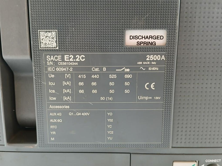 Abb Sace Ekip Dip Lsig Sace Emax 2 Circuit Breaker 2500A 50-60 Hz 12 Kv