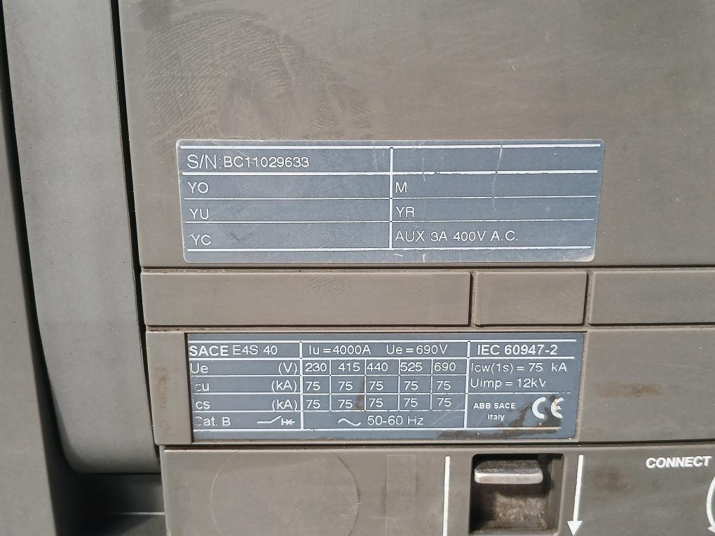 Abb Sace Pr122/P-lsi Sace Emax E4 Circuit Breaker 4000 A 690 V 50/60 Hz