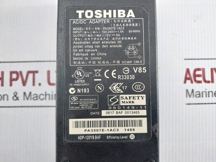 Ac/Dc Adapter Output-12V-5A Toshiba Pa3507E-1Ac3