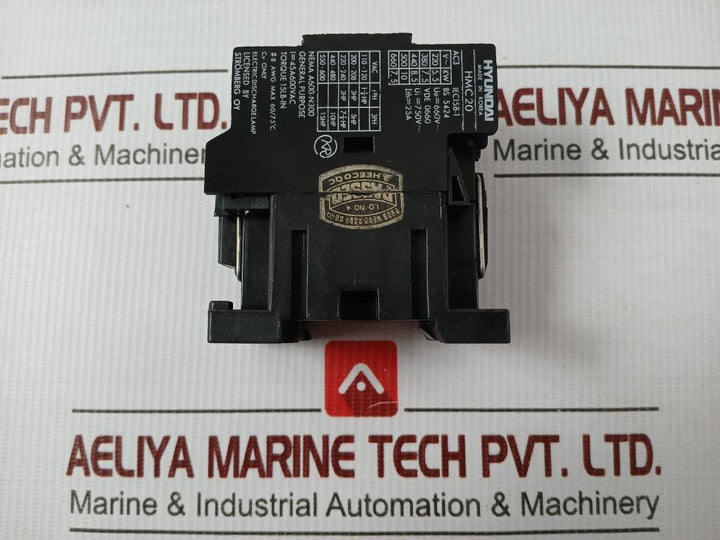 Ac Magnetic Contactor Hmc 20 W 10 Ac Hyundai 220V/20A