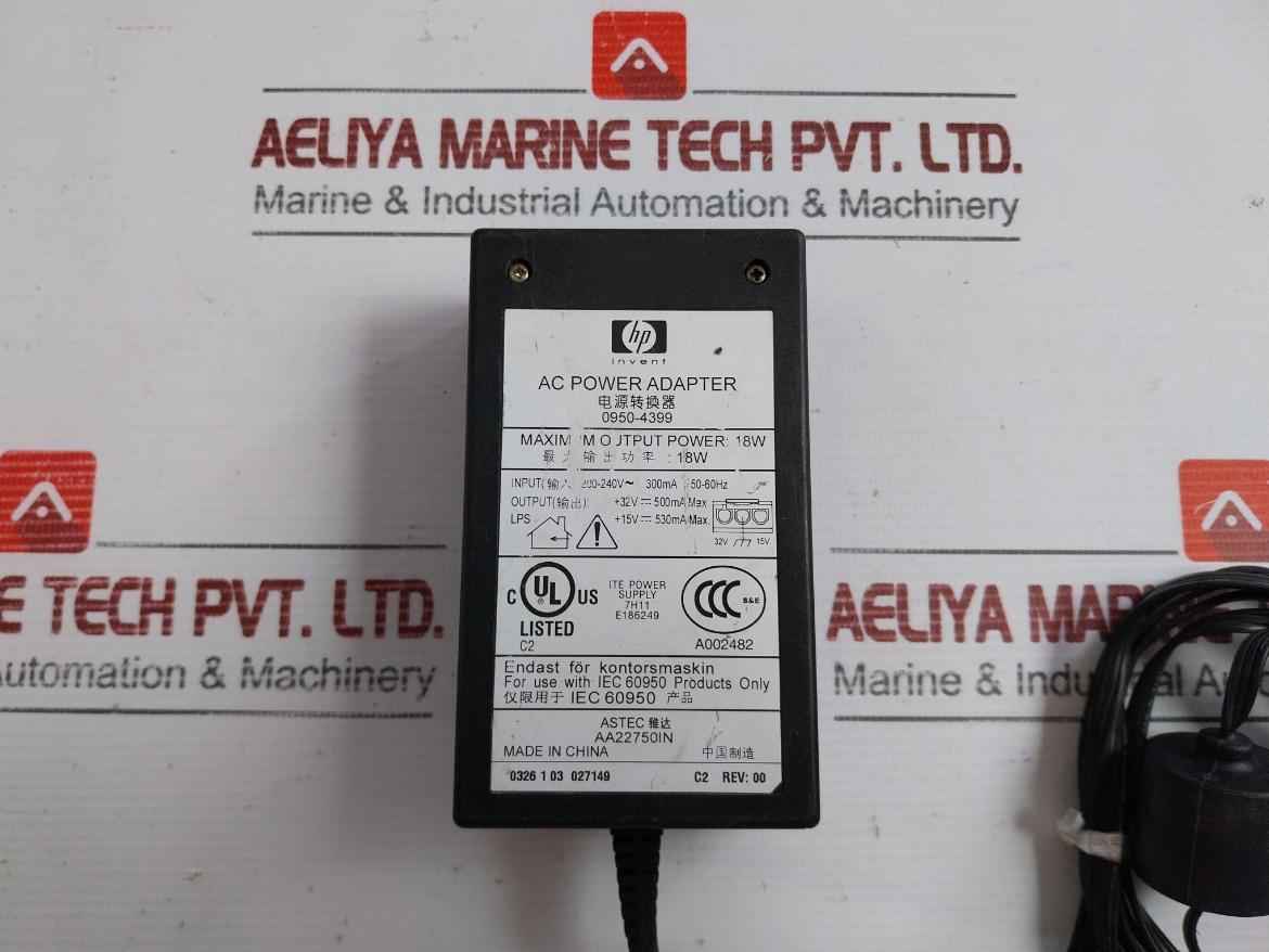 Ac Power Adapter 0950-4399 Brand Hp 15V 530Ma