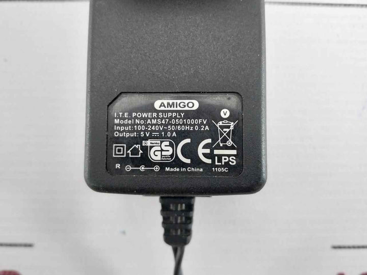 Ac To Dc Power Adapter Amigo Output-5V 1.0A Ams47-0501000Fv