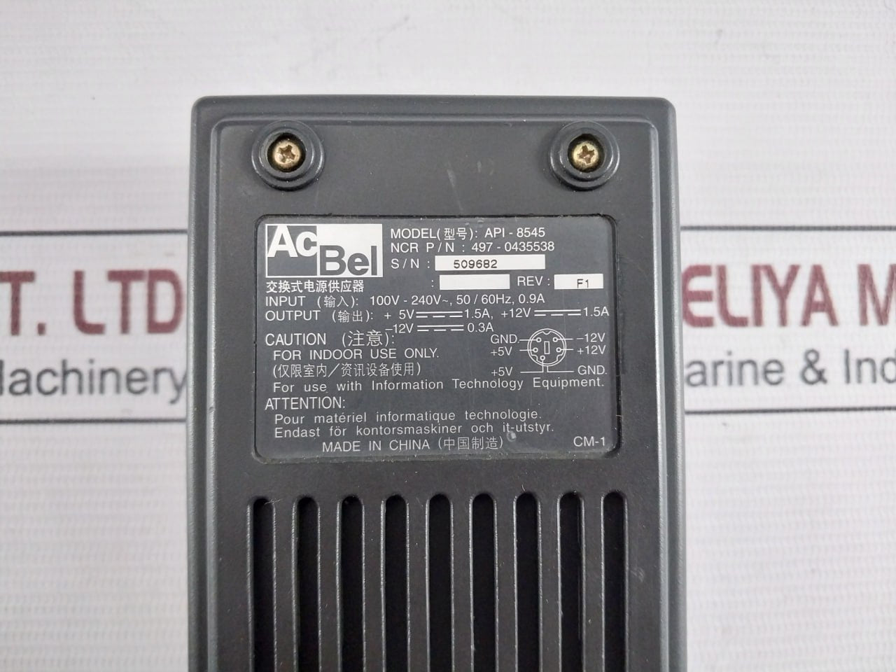 Acbel Api-8545 Ac Adapter Power Supply 100V-240V- 50/60Hz 0.9A Cm-1 Rev.F1