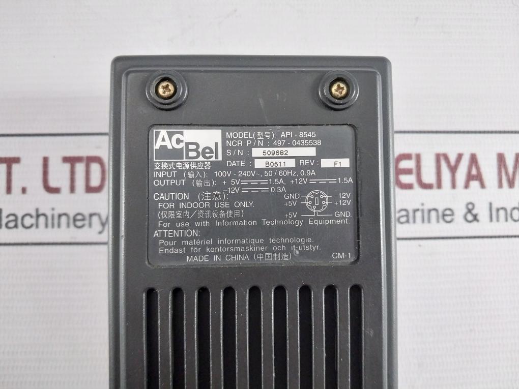 Acbel Api-8545 Ac Adapter Power Supply 100V-240V- 50/60Hz 0.9A Cm-1 Rev.F1