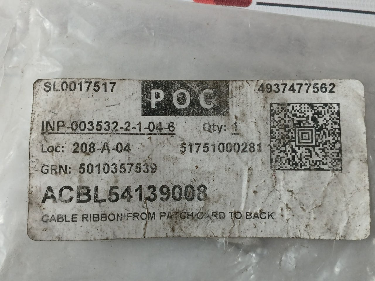 Acbl54139008 Cable Ribbon From Patch Card To Back 105°C 300V 28Awg 2014010610