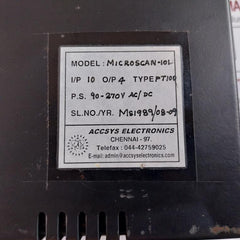 Accsys Electronics Microscan-101 Temperature Scanner Pt100, 90-270V Ac/Dc