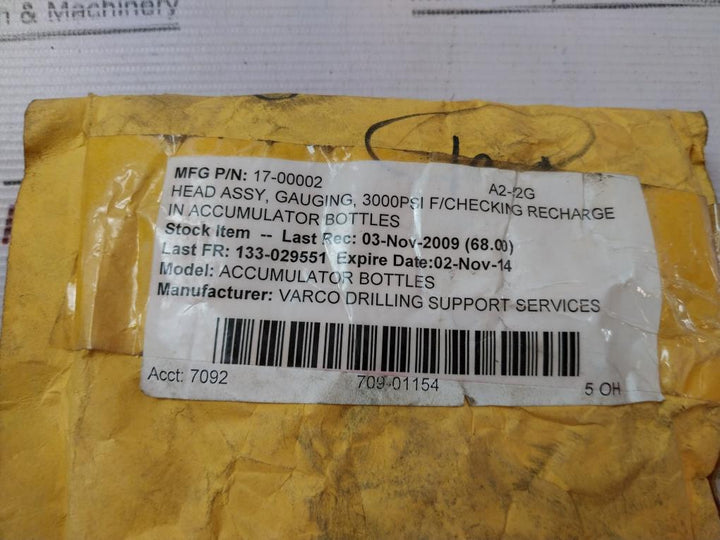 Accumulators ANSI-B40.1 Pressure Gauge 0-3000 PSI 17-00002