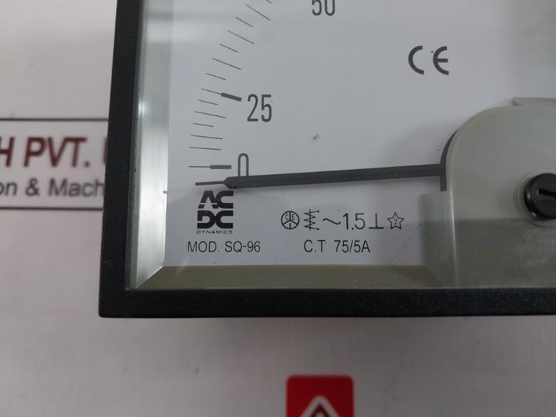 Acdc Dynamics Sq-96 Ammeter 75/5A 0 To 75/150A