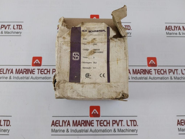 Ace Schmersal 150008 S40/A3B02 Isolator Rotary Switch 3 Pole Iec60947-3 50-60Hz