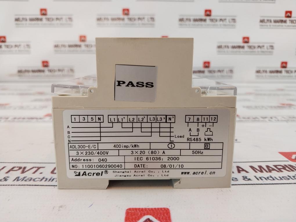 Acrel Adl300 Three Phase Kwh Meter 400 Imp/Kwh