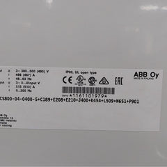 Acs800-04-0400-5+C189+E208+E210+J400+K454+L509+N651+P901 Abb Frequency Drive