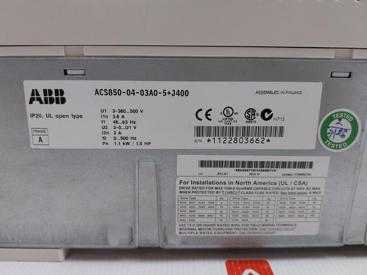 Acs850-04-03A0-5-Inverter-Ip20-Revision-B-48-63Hz-380-500V-Abb-208977-11