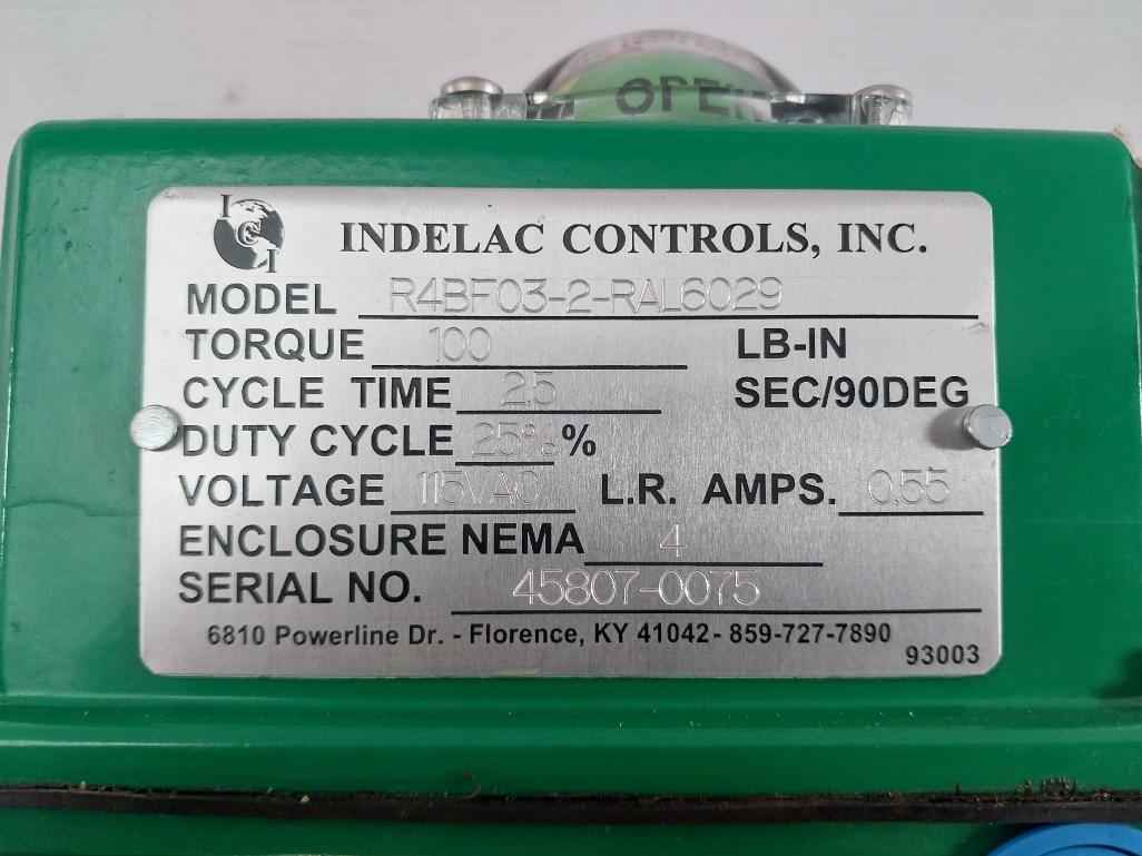Actuator R4Bf03-2-ral6029 Voltage - 115Vac Indelac