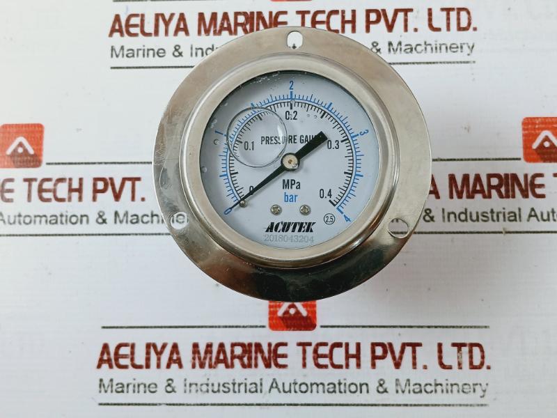 Acutek 0 To 4 Bar Pressure Gauge 0 To 0.4 Mpa