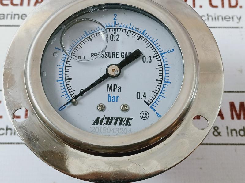 Acutek 0 To 4 Bar Pressure Gauge 0 To 0.4 Mpa