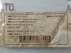 Acutek 62M4001 Pressure Gauge 0-16 Bar